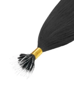 Jet Black (#1) Remy Royale Nano Bond Hair Extensions
