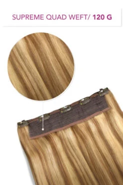 Butterscotch Blonde (#10/16) Supreme Quad Weft One Piece Clip In Hair Extensions