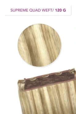 Natural Sandy Blonde (#12/16/613) Supreme Quad Weft One Piece Clip In Hair Extensions