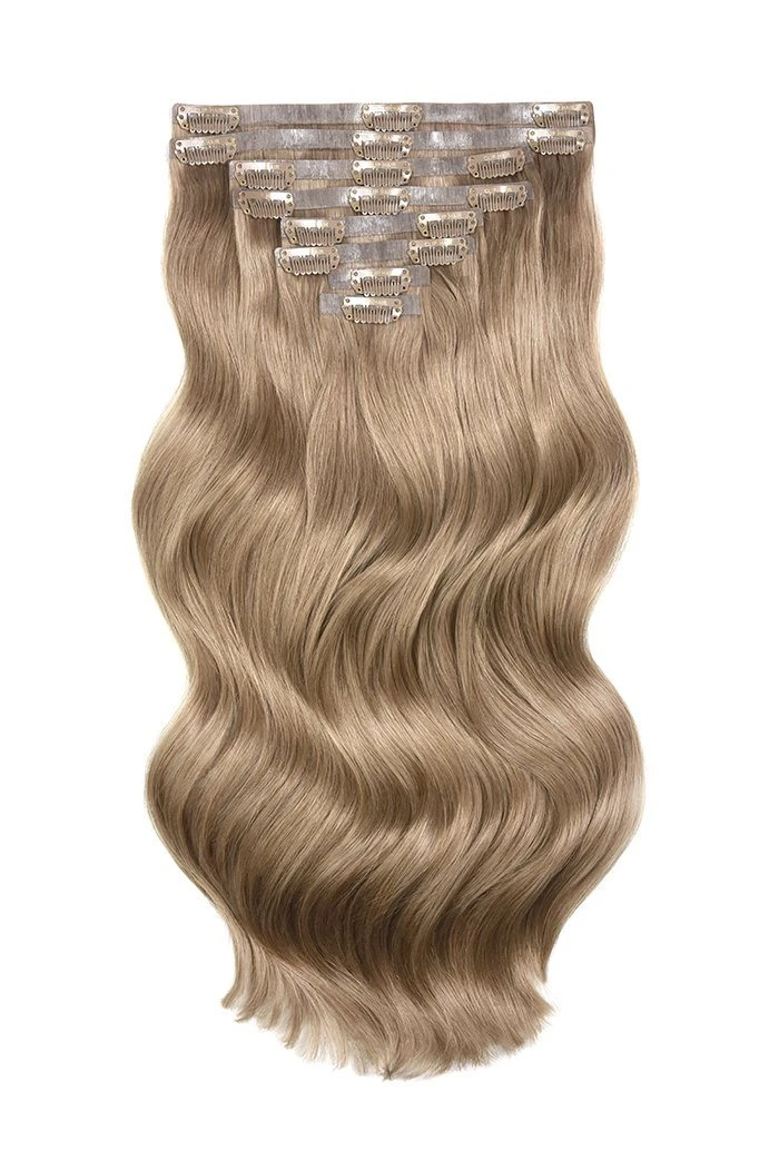 Lightest Brown (#18) Double Drawn Seamless Clip In Hair Extensions - Image 2
