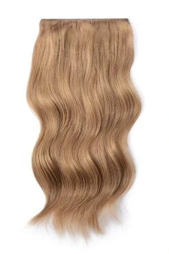 Double Wefted Full Head Remy Clip In Human Hair Extensions - Lightest Brown (#18)