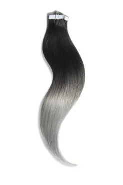Silver Black Ombre (#T1B/SG) Tape In Hair Extensions