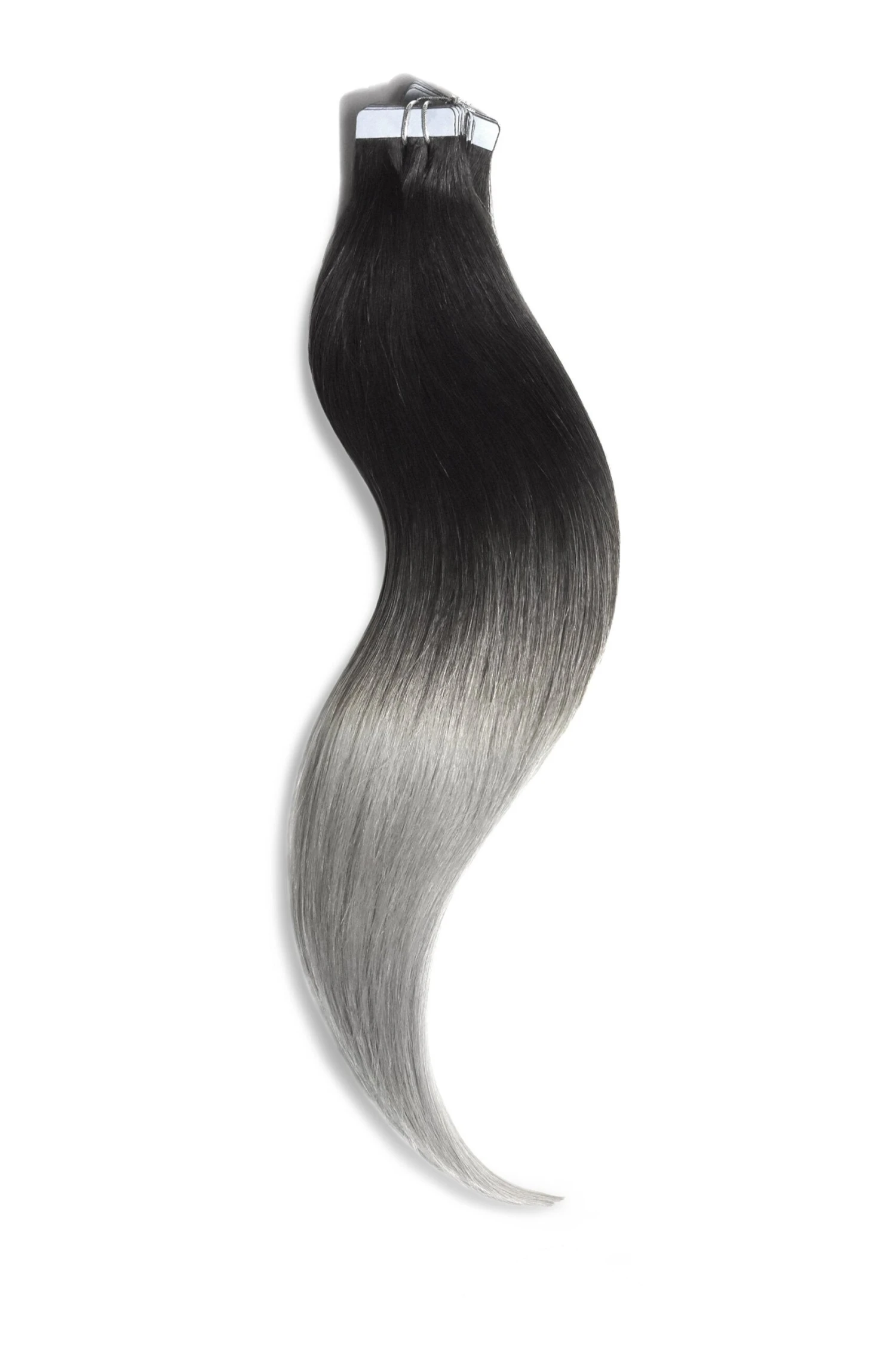 Silver Black Ombre (#T1B/SG) Tape In Hair Extensions