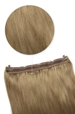 Lightest Brown (#18) Quad Weft Clip In One Piece Hair Extensions