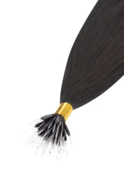 Off/Natural Black (#1B) Remy Royale Nano Bond Hair Extensions