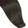Darkest Brown (#2) Remy Royale Flat Weft Hair Extensions