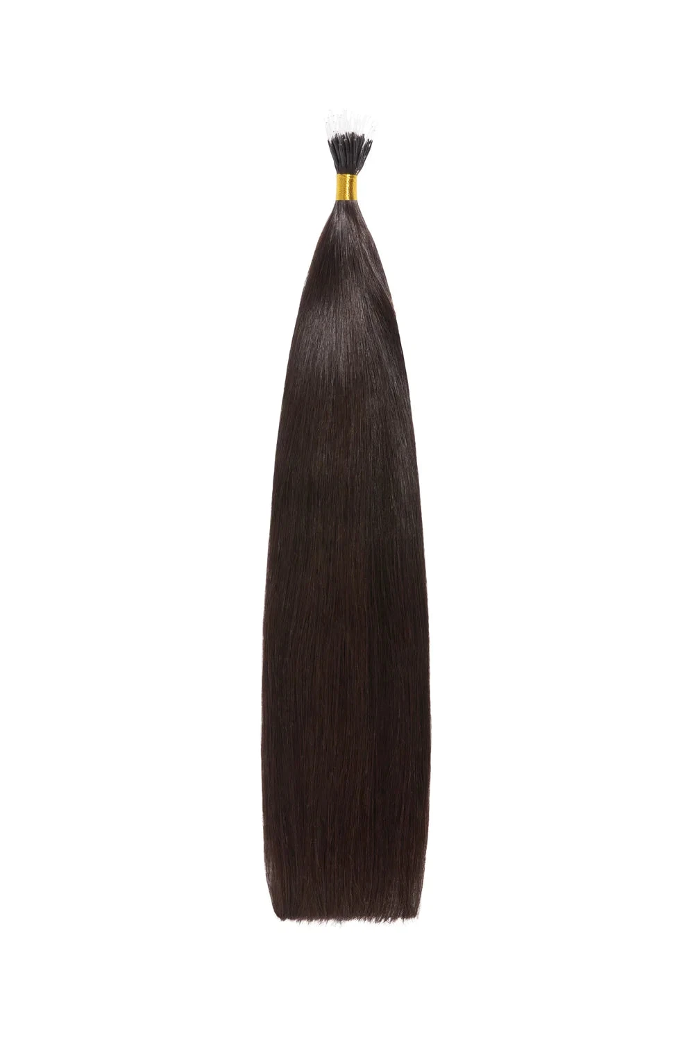 Darkest Brown (#2) Remy Royale Nano Bond Hair Extensions - Image 2