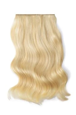 Double Wefted Full Head Remy Clip In Human Hair Extensions - Creamy Blonde (#22/613)