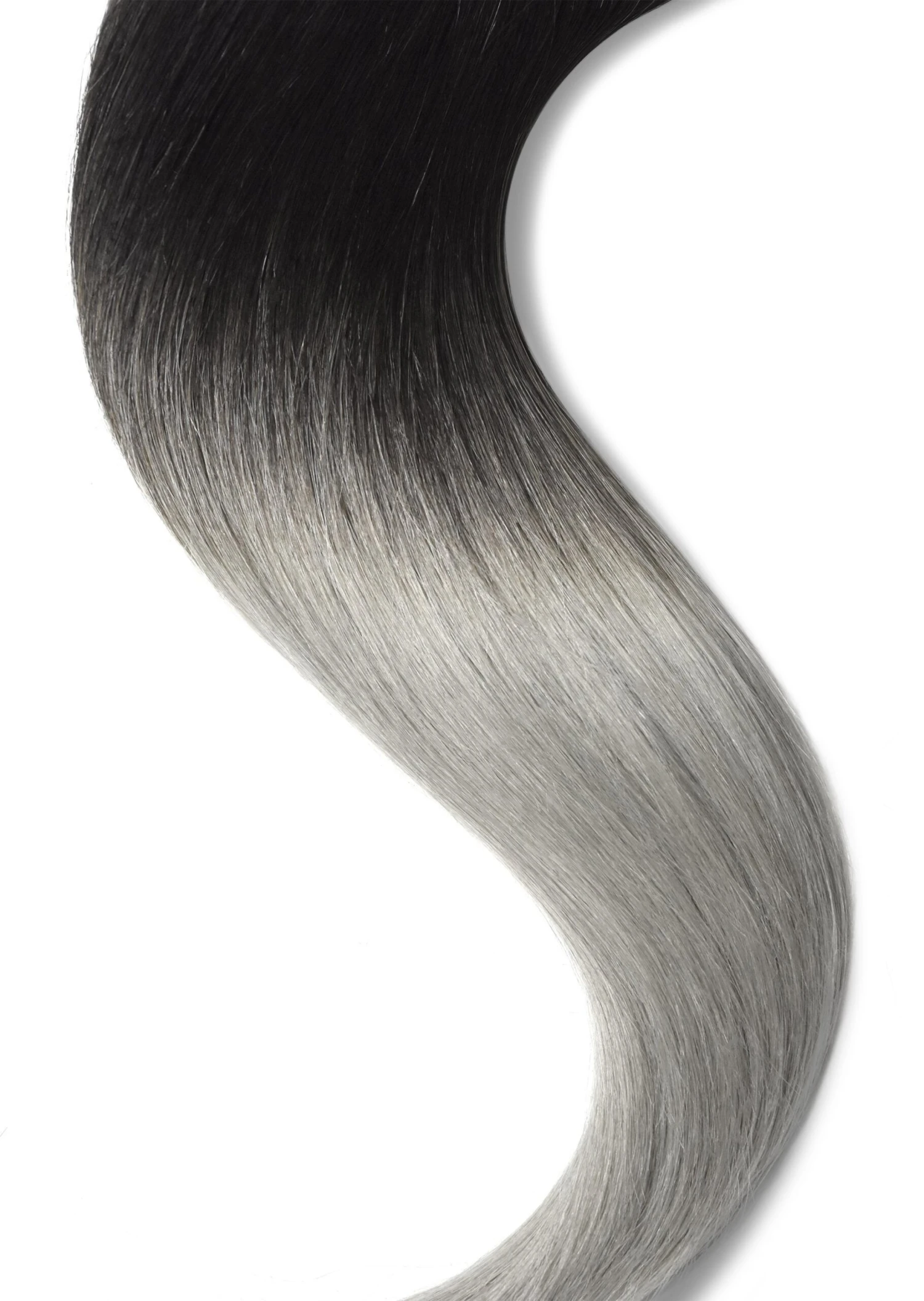 Silver Black Ombre (#T1B/SG) Tape In Hair Extensions - Image 3