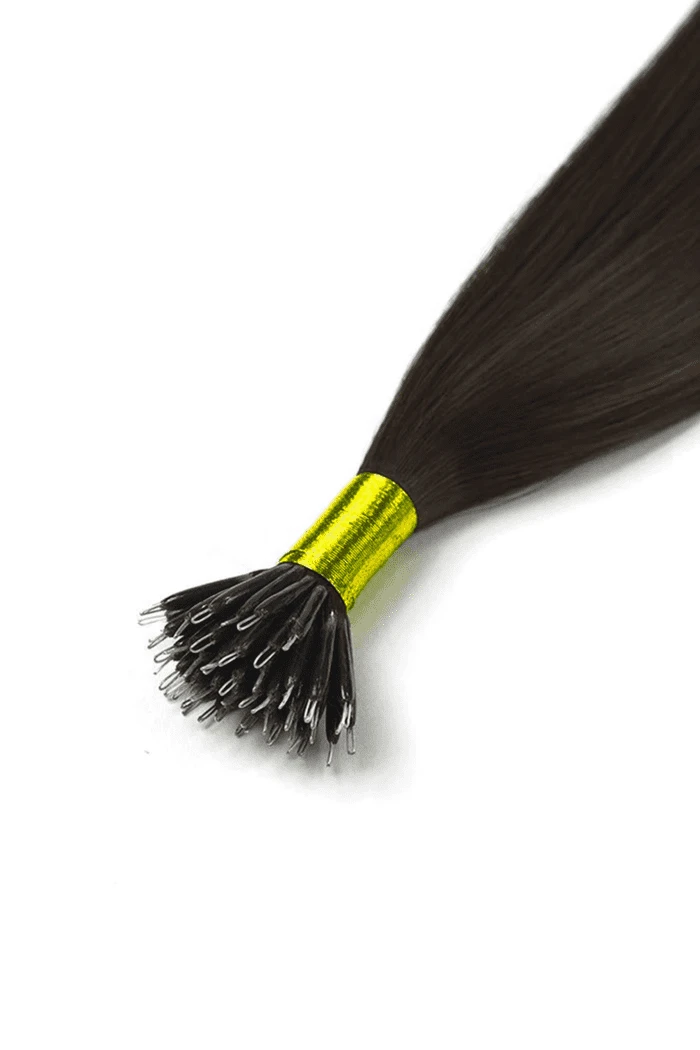 Dark Brown (#3) Nano Ring Hair Extensions - Image 2