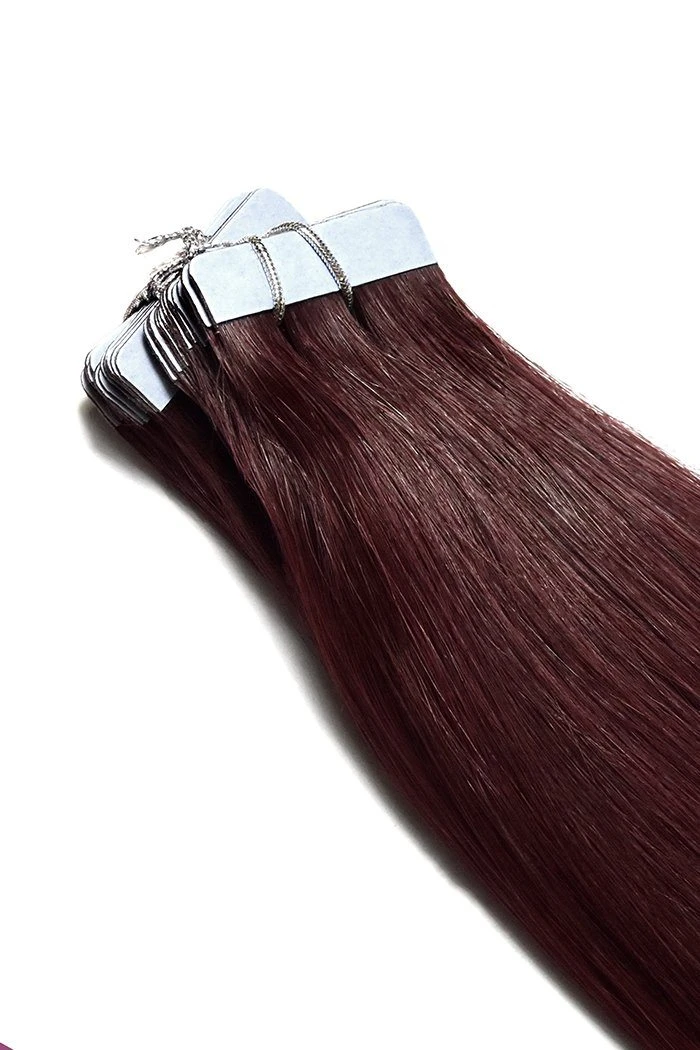 Mahogany Red (#99J) Tape In Hair Extensions - Image 2