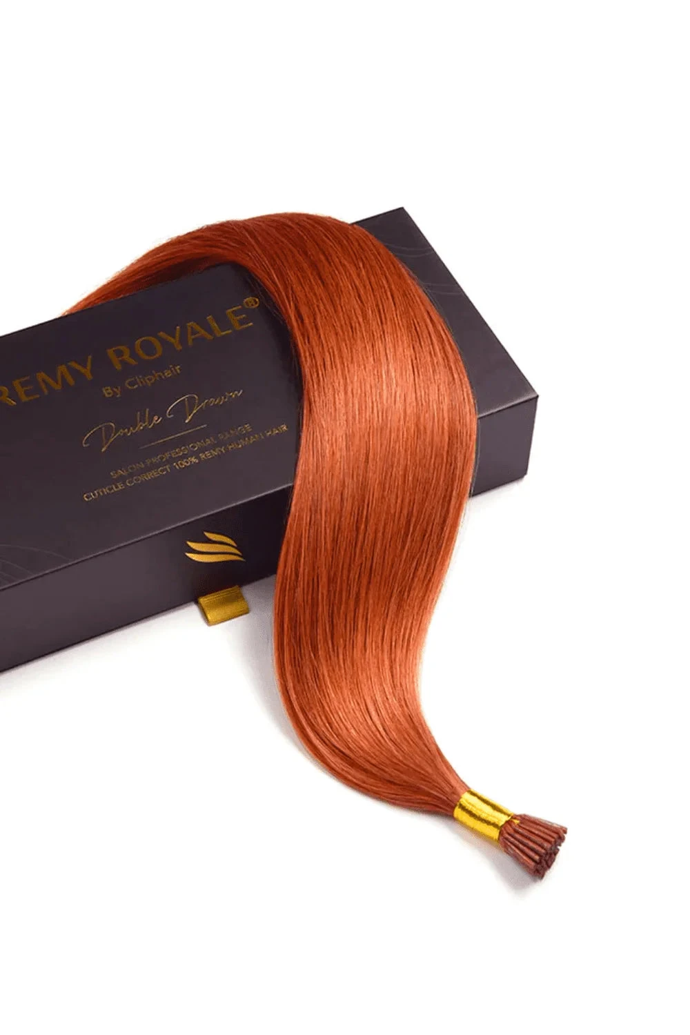 Flaming Ginger (#350) Remy Royal I-Tips Hair Extensions - Image 3