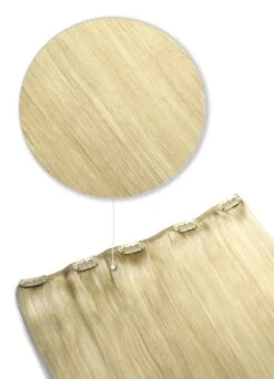Bleach Blonde (#613) One Piece Clip In Hair Extensions (Top-Up)