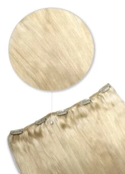 Lightest Blonde (#60) One Piece Clip In Hair Extensions (Top-Up)