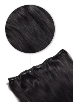 Off/Natural Black (#1B) One Piece Clip In Hair Extensions (Top-Up)