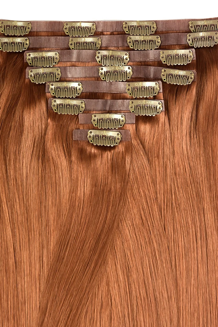 Flaming Ginger (#350) Remy Royale Seamless Clip In Hair Extensions - Image 2