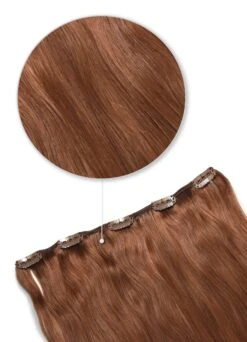 Dark Auburn / Copper Red (#33) One Piece Clip In Hair Extensions (Top-Up)