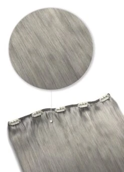 Silver/Grey (#SG) One Piece Clip In Hair Extensions (Top-Up)