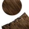 Light/Chestnut Brown (#6) One Piece Clip In Hair Extensions (Top-Up)