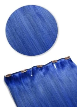 Blue One Piece Clip In Hair Extensions (Top-Up)
