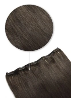 Dark Brown (#3) One Piece Clip In Hair Extensions (Top-Up)