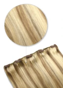 Natural Sandy Blonde (#12/16/613) One Piece Clip In Hair Extensions (Top-Up)