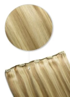 Peaches & Cream (#27/613) One Piece Clip In Hair Extensions (Top-Up)