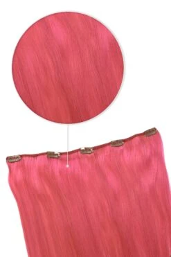 Pink One Piece Clip In Hair Extensions (Top-Up)