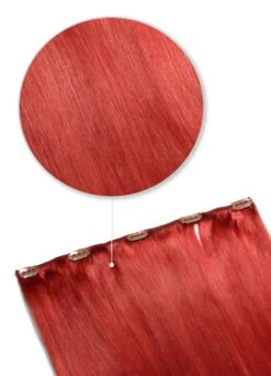 Bright Red One Piece Clip In Hair Extensions (Top-Up)