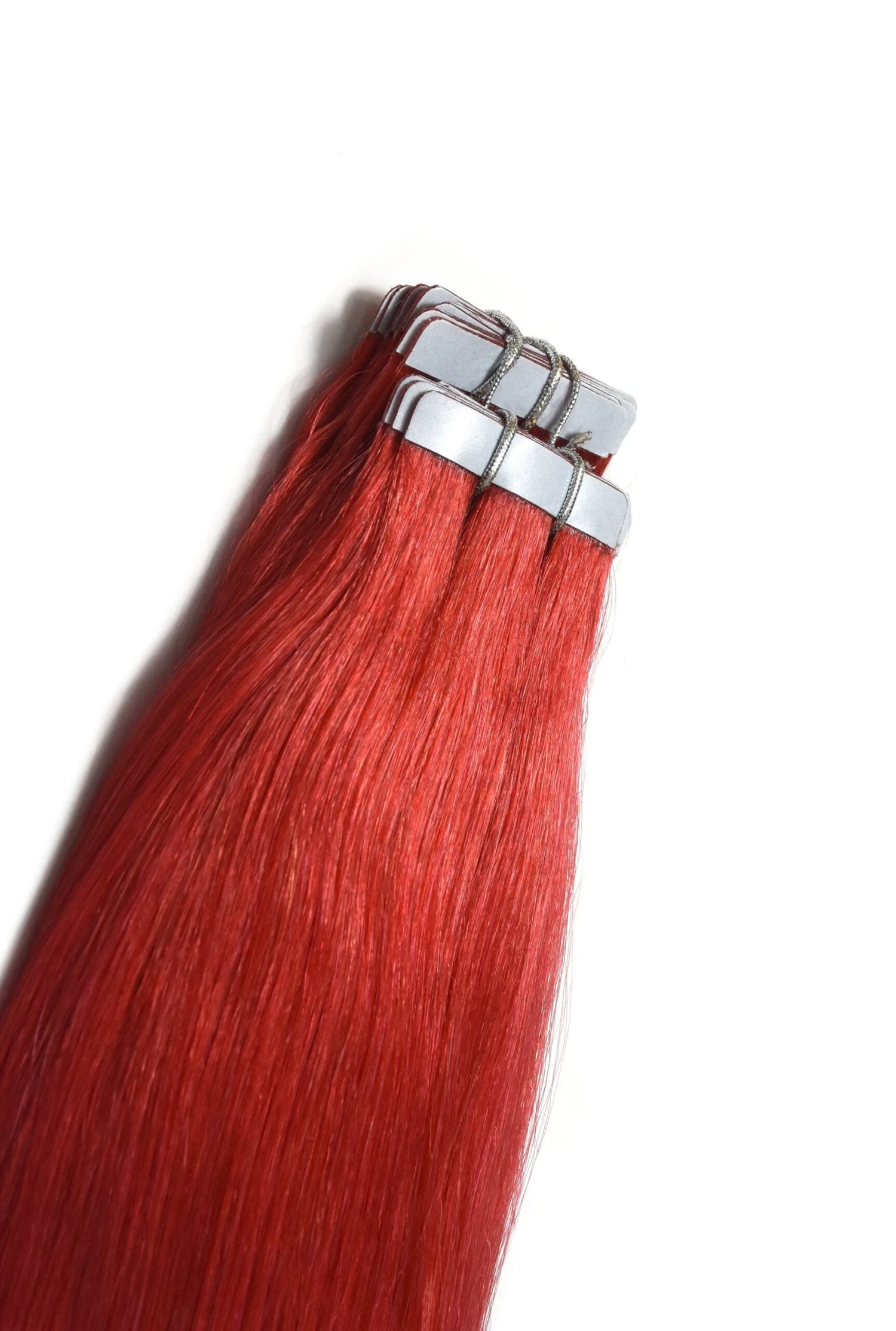 Bright Red Tape In Hair Extensions - Image 2