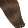 Medium Brown (#4) Remy Royale Flat Weft Hair Extensions
