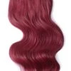 Plum/Cherry Red (#530) Double Wefted Full Head Clip In Hair Extensions