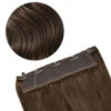 Light/Chestnut Brown (#6) Supreme Quad Weft One Piece Clip In Hair Extensions
