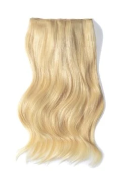 Double Wefted Full Head Remy Clip In Human Hair Extensions - Bleach Blonde (#613)