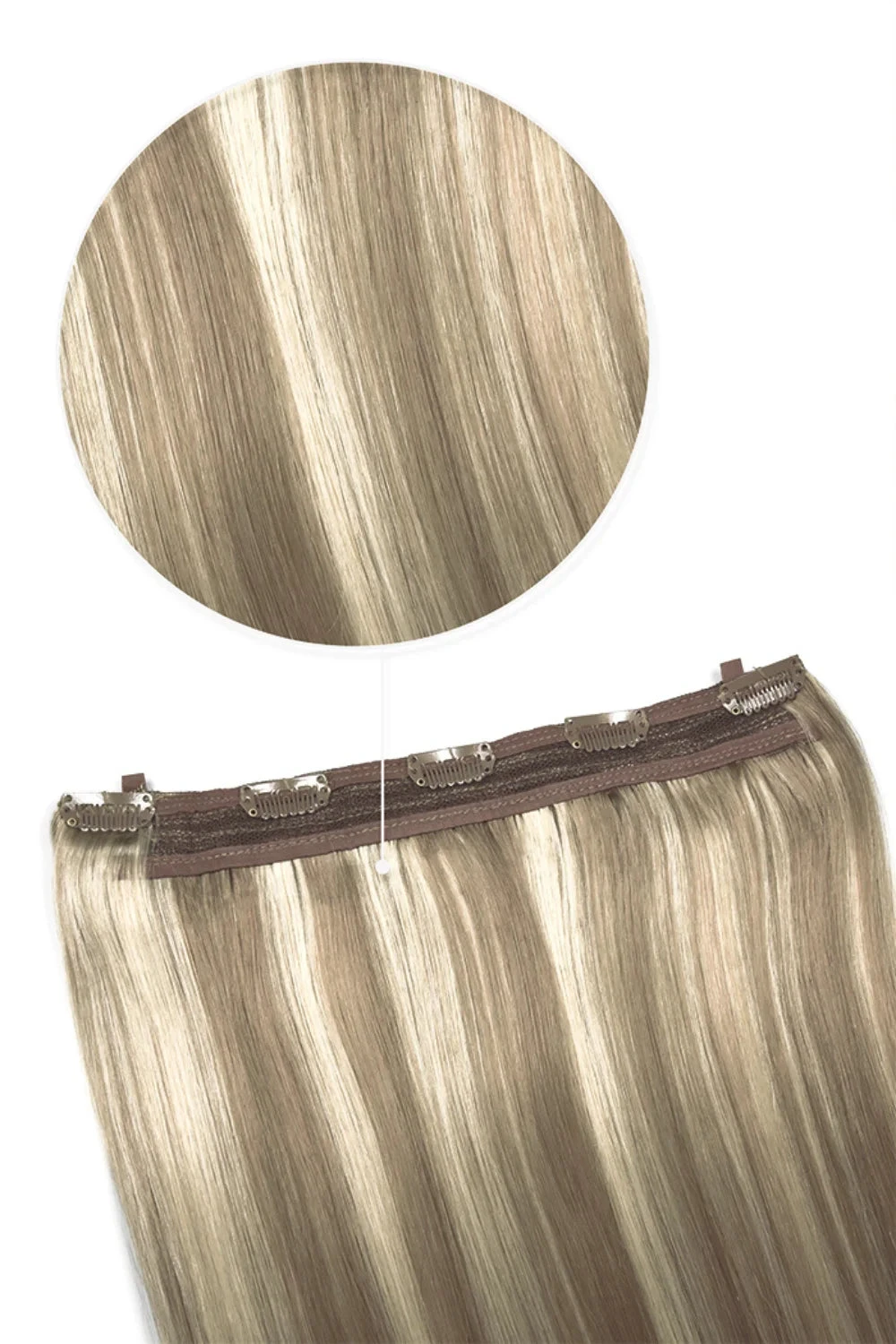 Oak Brondie Quad Weft Clip In One Piece Hair Extensions - Image 2