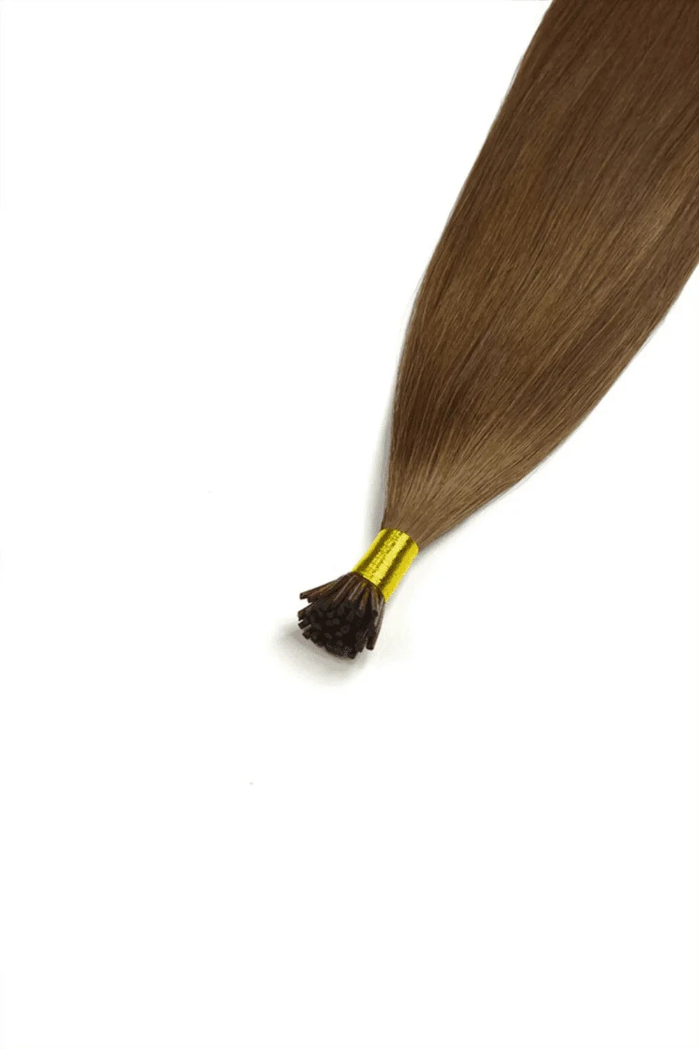 Medium Ash Brown (#8) Remy Royal I-Tips Hair Extensions - Image 2