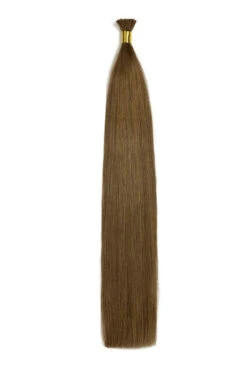 Medium Ash Brown (#8) Remy Royal I-Tips Hair Extensions