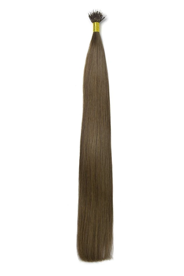 Medium Ash Brown (#8) Nano Ring Hair Extensions