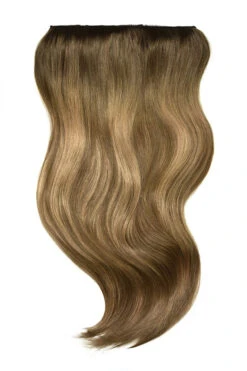 Double Wefted Full Head Clip In Hair Extensions - Soft Bronze Balayage