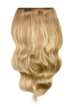 Double Wefted Full Head Biscuit Blondey Balayage Clip In Hair Extensions