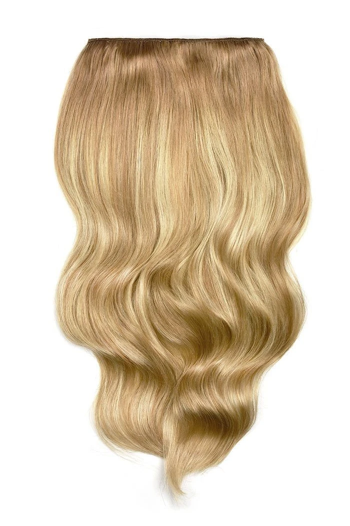 Double Wefted Full Head Biscuit Blondey Balayage Clip In Hair Extensions