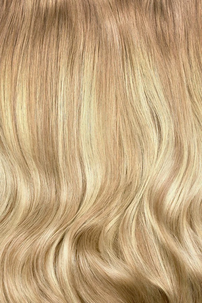 Double Wefted Full Head Biscuit Blondey Balayage Clip In Hair Extensions - Image 3