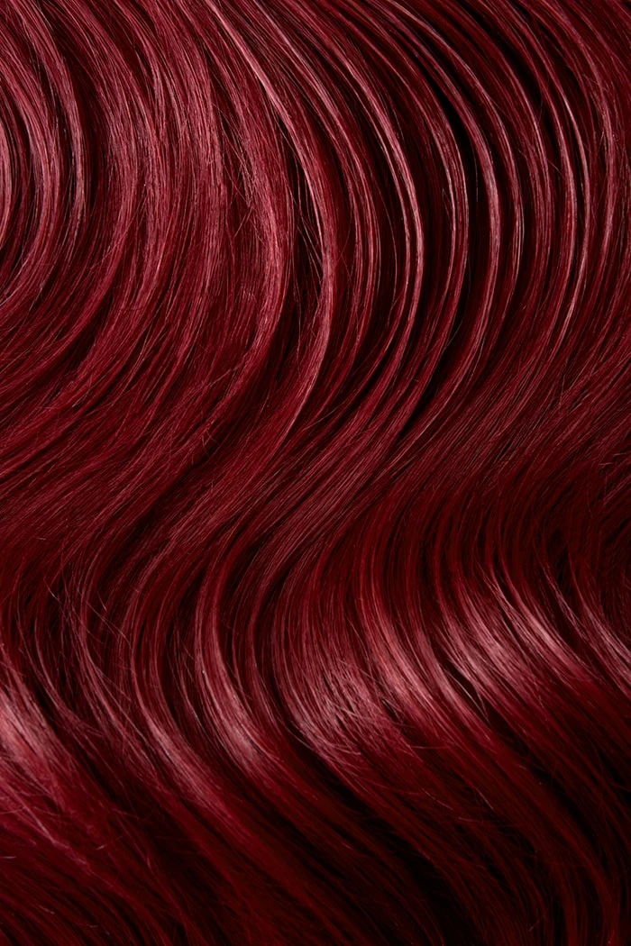 Deep Red Double Wefted Full Head Clip In Hair Extensions - Image 2