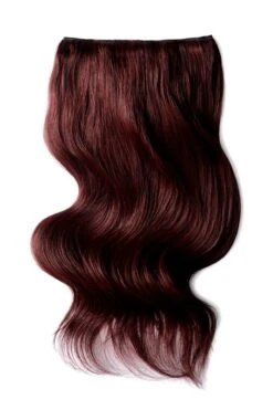 Mahogany Red (#99J) Double Wefted Full Head Clip In Hair Extensions