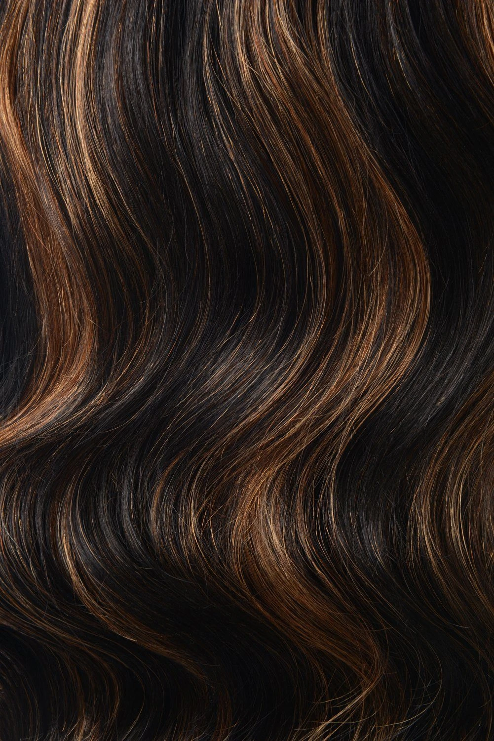 Double Wefted Full Head Remy Clip In Human Hair Extensions - Natural Black/Auburn Mix (#1B/30) - Image 3