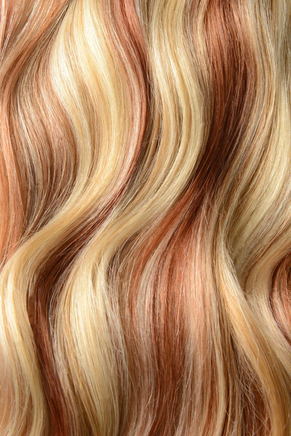 Strawberry/Auburn/Bleach Blonde Mix (#27/33/613) Double Wefted Full Head Clip In Hair Extensions - Image 3