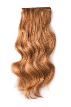 Double Wefted Full Head Remy Clip In Human Hair Extensions - Autumn Spice (#30B)