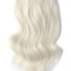Double Wefted Full Head Remy Clip In Human Hair Extensions - Ice Blonde