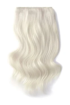 Double Wefted Full Head Remy Clip In Human Hair Extensions - Ice Blonde