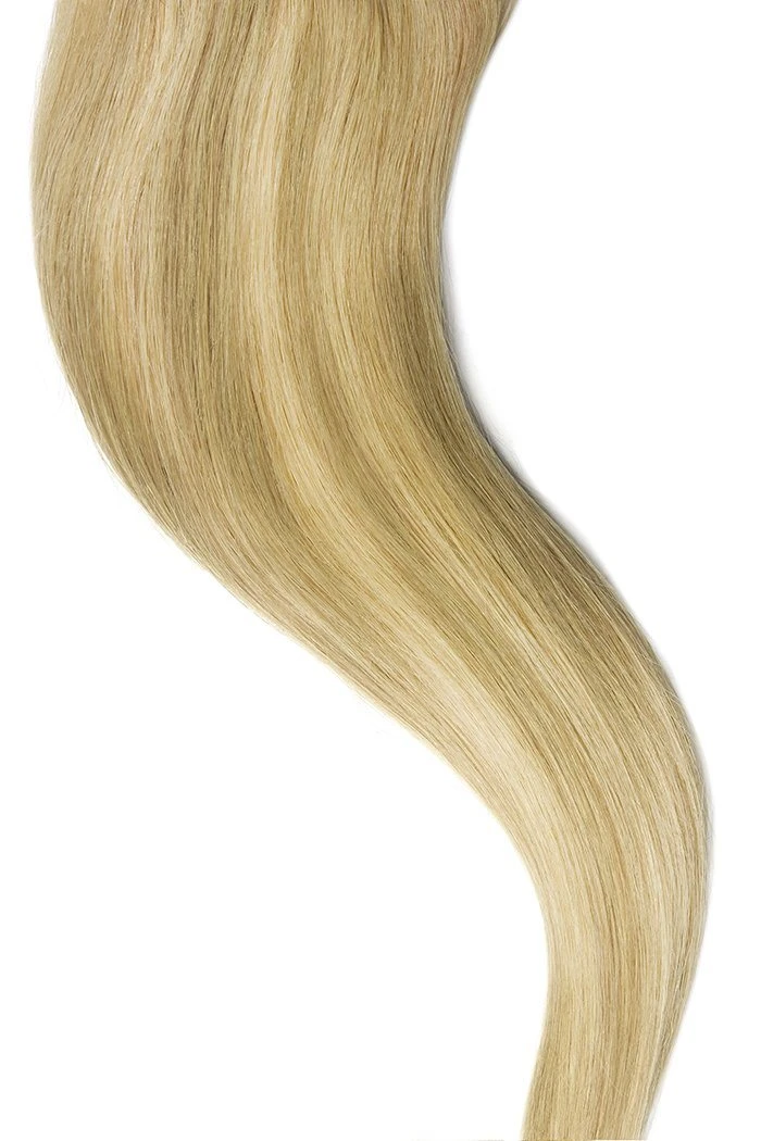 Remy Human Hair Weft/Weave Extensions - Lightest Brown/Light Ash Blonde Mix (#18/22) - Image 3